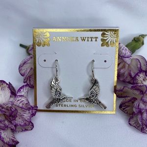 Annika Witt brand new 925 Sterling silver hummingbird earrings